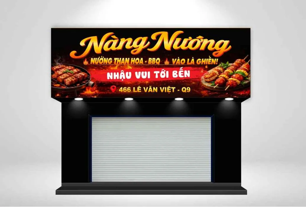 Biển Quảng Cáo Nàng Nướng - File CDR Vector Sắc Nét, Dễ Chỉnh Sửa