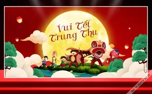 Backdrop Vui Tết Trung Thu phong cách thiếu nhi - File Corel