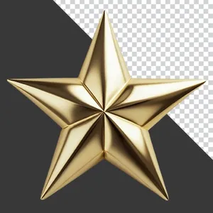 Ngôi sao vàng ánh kim 3D PNG