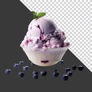 Cốc Kem Việt Quất PNG – Ảnh Nền Trong Suốt Chất Lượng Cao