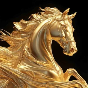 Tượng ngựa vàng 3D đẹp nhất