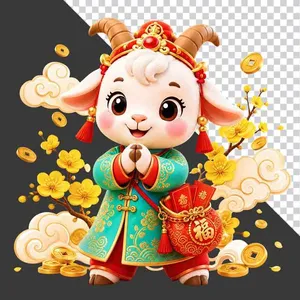  Hình nền linh vật con dê chúc tết may mắn - File PNG