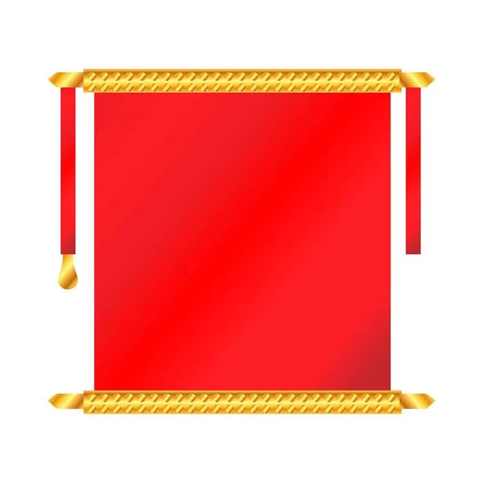 Cuốn thư đỏ đơn giản viền vàng trang trí Tết Vector
