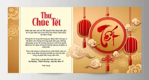 Thư Chúc Tết Doanh Nghiệp Màu Vàng Đỏ - File JPG
