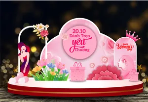 File corel Phông nền 20 /10 Dành Trọn Yêu Thương chào mừng Ngày Phụ Nữ Việt Nam 