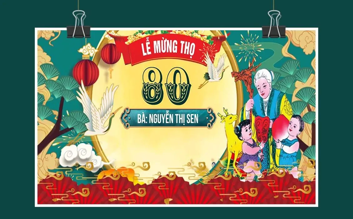 Mẫu background, phông nền mừng thọ 80 năm file chất lượng cao corel