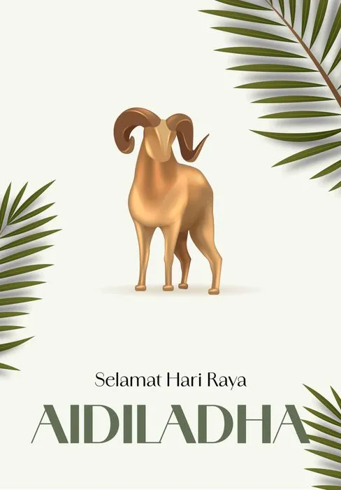 Vector Dê Vàng 3D Cho Eid al-Adha – Thiết Kế Đồ Họa Lễ Hội