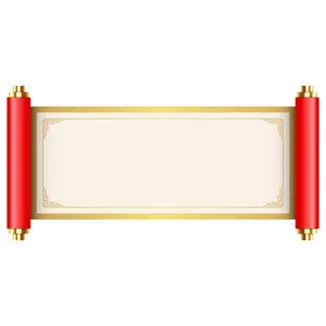 Vector Cuộn Thư Nền trắng Viền Vàng