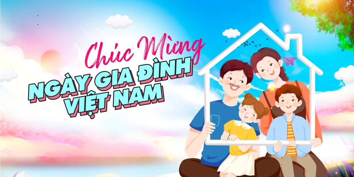 Backdrop Ngày Gia Đình Việt Nam Hạnh Phúc Dễ Thương CDR