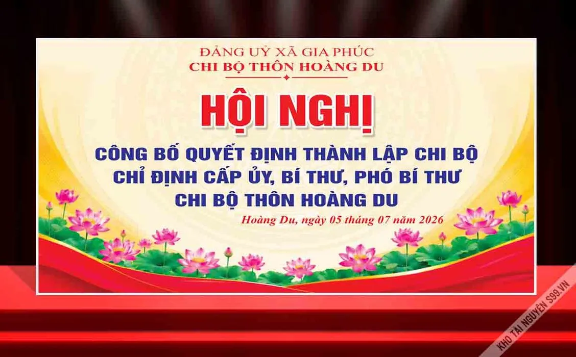 Mẫu phông nền hội nghị công bố quyết định thành lập chi bộ File Corel