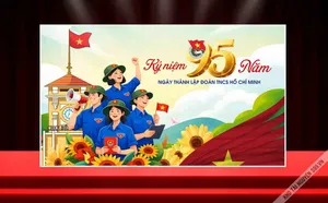 Backdrop Kỷ Niệm 95 Năm Đoàn TNCS Hồ Chí Minh – File CDR Vector