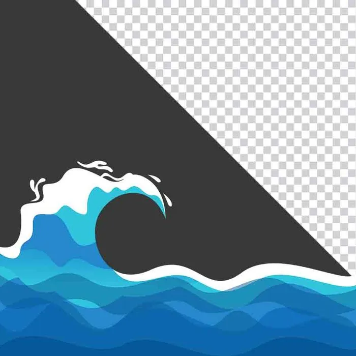 Hình ảnh con sóng cuốn trào  dâng cao File PNG