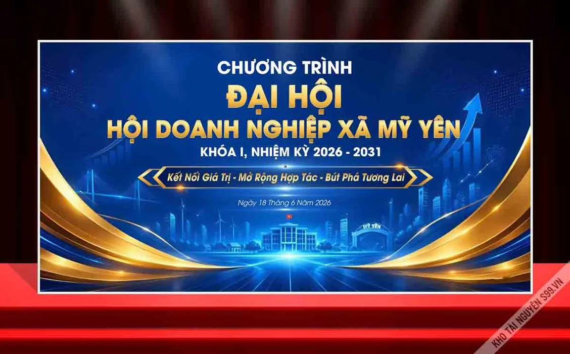 Backdrop Đại Hội Doanh Nghiệp Xã Mỹ Yên 2026 - 2031