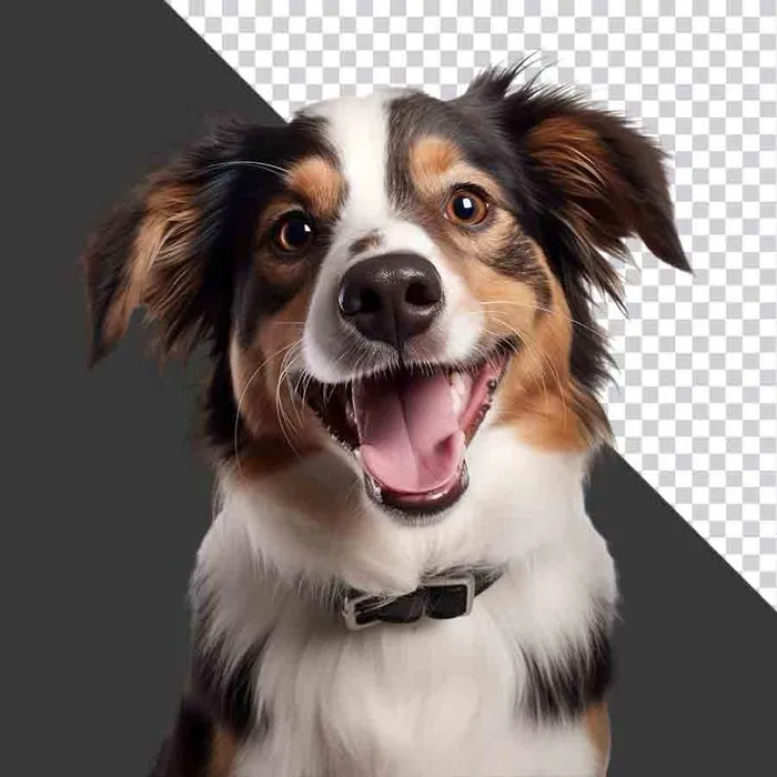 Chó Border Collie Cười - Hình Ảnh PNG Chất Lượng Cao cho Thiết Kế Đồ Họa