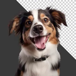 Chó Border Collie Cười - Hình Ảnh PNG Chất Lượng Cao cho Thiết Kế Đồ Họa