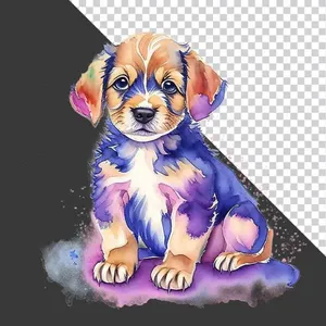 Hình ảnh Chó Con Dễ Thương Màu Nước PNG - Tải Xuống Miễn Phí