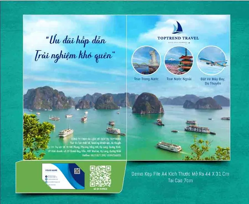 Tổ kép File Mẫu Brochure Du Lịch TOPTREND Travel File CDR – Thiết Kế Độc Đáo