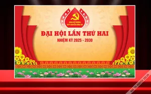 Phông sân khấu đại hội lần thứ hai nhiệm kỳ 2025 -2030  File Corel