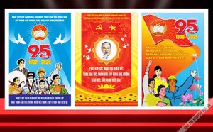 Poster kỷ niệm 95 năm ngày thành lập Mặt trận Tổ quốc Việt Nam File Corel