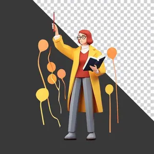 Hình ảnh cô giáo giảng bài File PNG