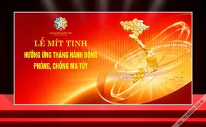Mẫu phông nền lễ mít tinh phòng chống ma túy tháng hành động File Corel