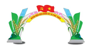 Cổng chào huyện Điện Biên đoàn kết và phát triển  File Corel