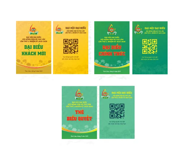 Thẻ đại biểu đại hội hội nông dân xã Thư Lâm lần thứ I nhiệm kỳ 2025 - 2030 File Corel