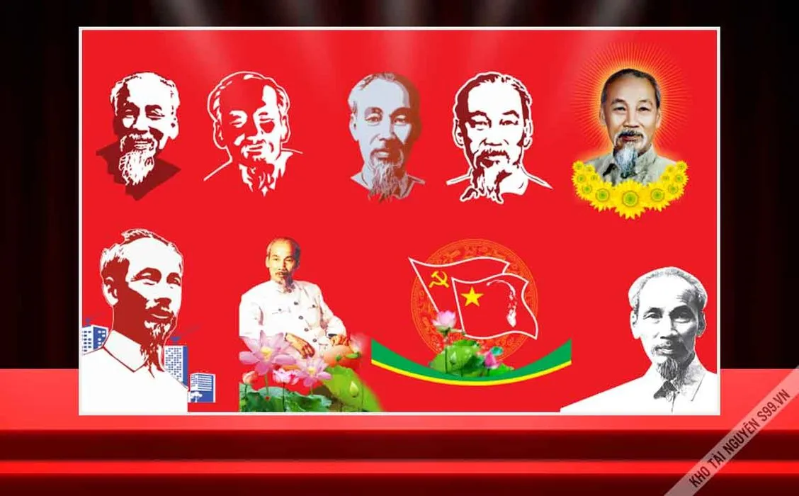 Ảnh vector Bác Hồ kính yêu đẹp trang trí phông nền File Corel
