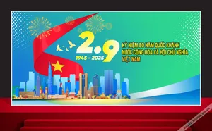 Backdrop hoạt động chào mừng 80 năm Quốc Khánh Việt Nam - Mùng 2 tháng 9