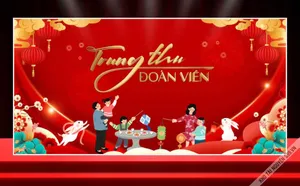 File Corel Trung Thu Đoàn Viên Gia Đình Sum Họp Thỏ Ngọc Phông Sân Khấu Đẹp