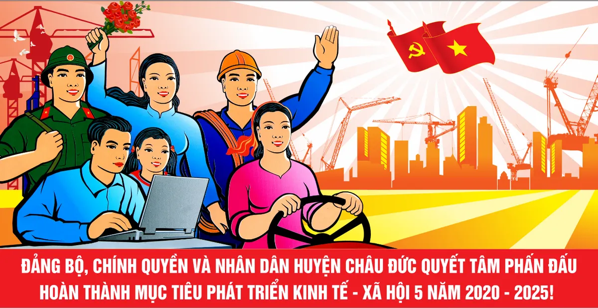 Mẫu thiết kế pano tuyên truyền phát triển kinh tế xã hội huyện Châu Đức - file Corel