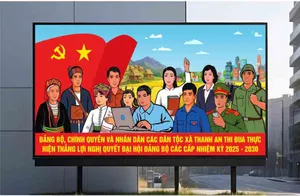 Mẫu thiết kế pano cổ động thực hiện nghị quyết đại hội đảng bộ các cấp File Corel