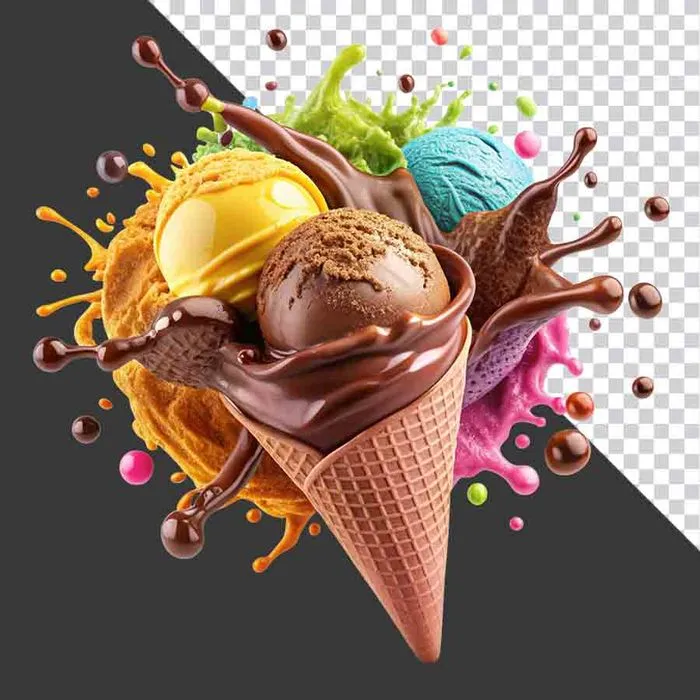 Kem Nhiều Màu Sắc Bắt Mắt - PNG Chất Lượng Cao cho Thiết Kế Đồ Họa
