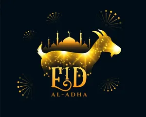 Hình Ảnh Minh Họa Con Dê Vàng Lấp Lánh Cho Eid Al-Adha (EPS)