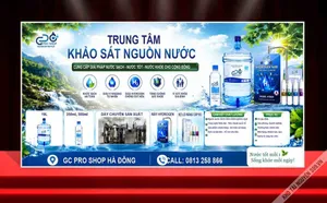 File corel - Mẫu thiết kế bảng hiệu trung tâm khảo sát nguồn nước GC Pro Shop
