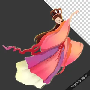 Chị Hằng múa áo dài nhiều màu bay bổng file PNG