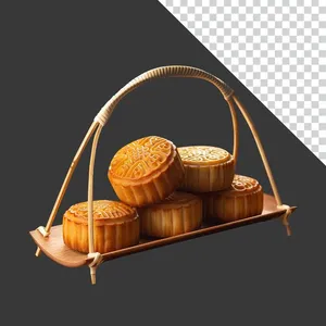 Giỏ bánh trung thu nướng truyền thống - File PNG