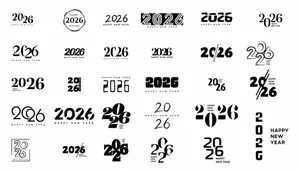 EPS Bộ Sưu Tập 2026 Happy New Year Trắng Đen Tối Giản