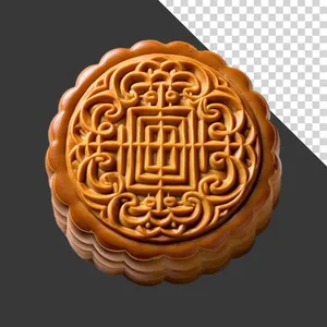 Bánh Trung Thu Truyền Thống Hoa Văn Cổ Điển - File PNG