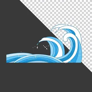 Hình ảnh sóng biển xanh tối giản - File PNG