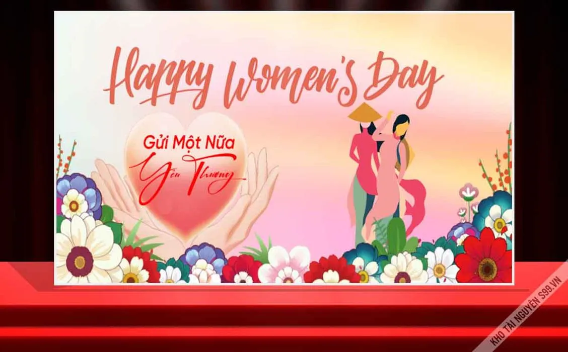 Phông chúc mừng ngày Phụ nữ Việt Nam 20 -10 File Corel