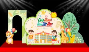 Trang trí chào mừng năm học mới học sinh tiểu học File Corel
