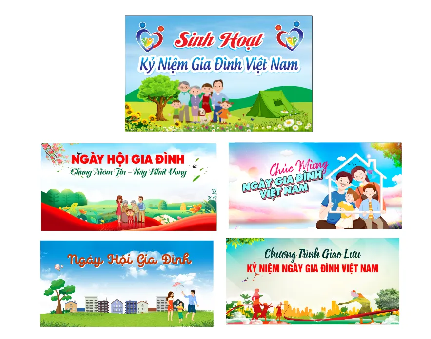 Vector background Ngày hội Gia đình Việt Nam – Thiết kế kỷ niệm ngày gia đình