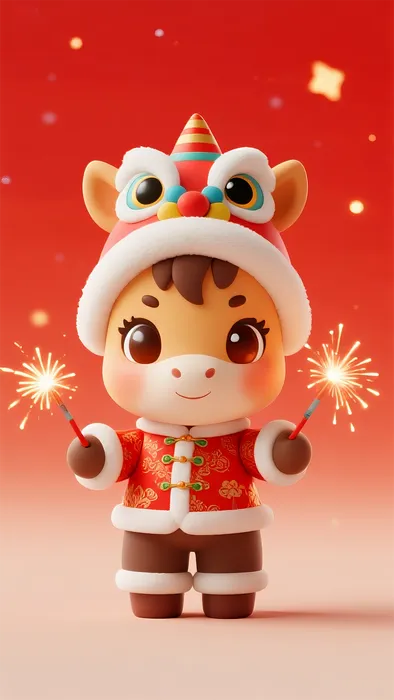 Minh Họa Ngựa Hoạt Hình Dễ Thương Mừng Năm Mới - File PNG Chất Lượng Cao