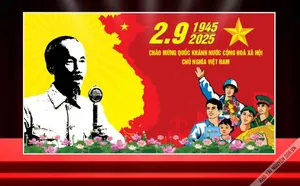 File Corel tranh cổ động Quốc khánh 2 - 9 – Hình Bác Hồ và các tầng lớp nhân dân Việt Nam