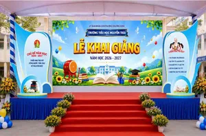 File corel - Mẫu thiết kế backdrop lễ khai giảng năm học 2026 - 2027.