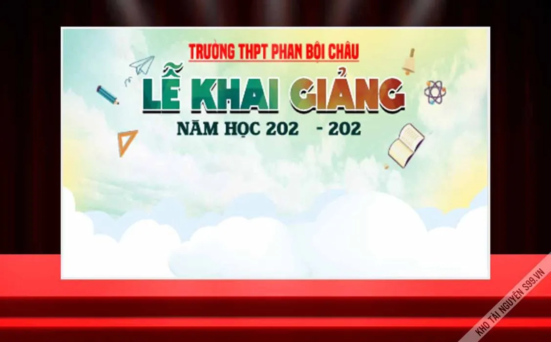 File corel Backdrop lễ khai giảng năm học mới