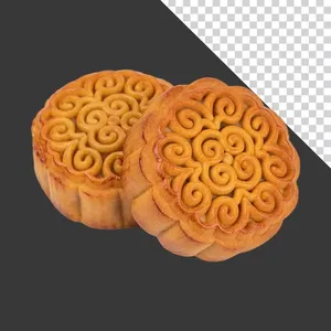 Cặp bánh trung thu họa tiết xoắn ốc cổ điển - File PNG