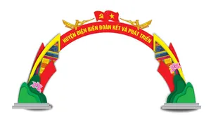 Cổng chào huyện Điện Biên đoàn kết và phát triển  File Corel