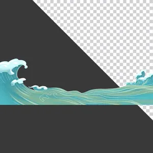 File PNG Hình ảnh sóng nước cuộn trào xanh biếc